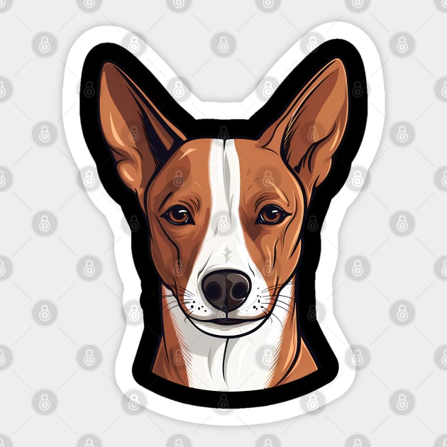 Basenji Face Cute Cartoon Puppy Dog Lover Sticker by Sports Stars ⭐⭐⭐⭐⭐